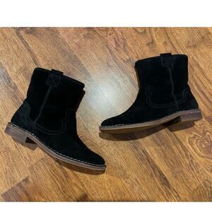 Clarks Women's Cabaret Rock Suede Sherpa Ankle Boots – Black – Size 8 Cold Comfy